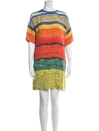 Pre-owned Akris Silk Mini Dress In Green