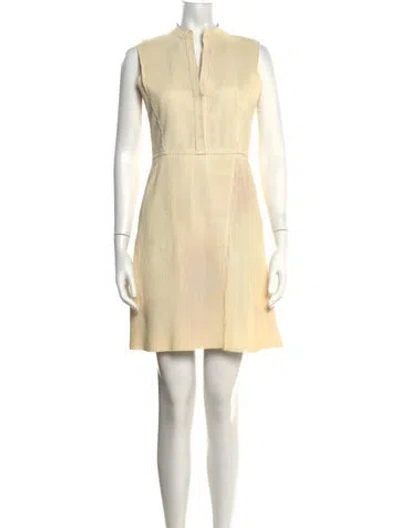 Pre-owned Akris Silk Mini Dress In Neutrals