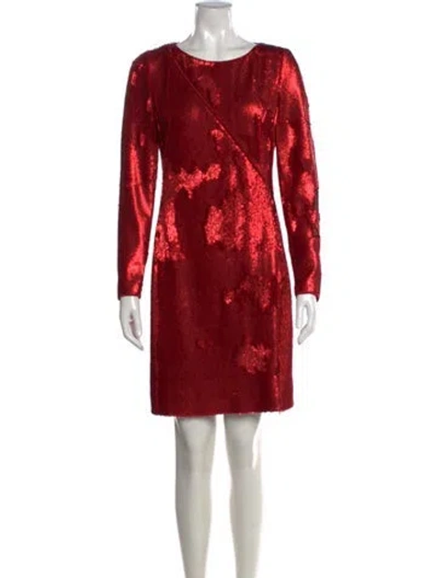 Pre-owned Akris Silk Mini Dress In Red