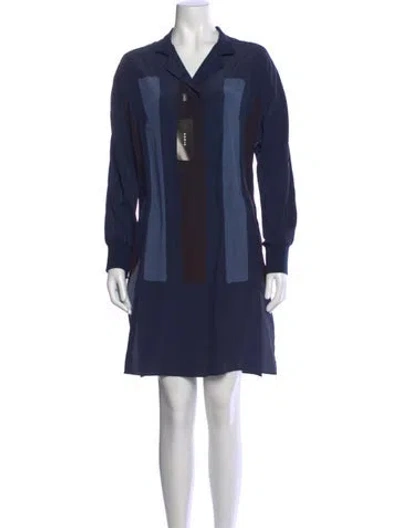 Pre-owned Akris Silk Mini Dress W/ Tags In Blue