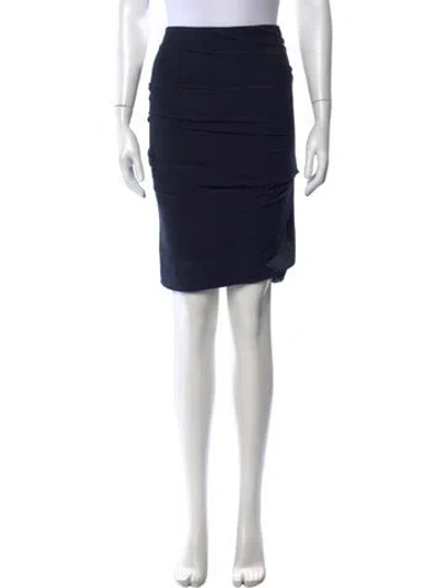 Pre-owned Akris Silk Mini Skirt In Blue