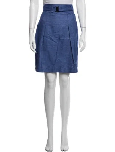 Pre-owned Akris Silk Mini Skirt In Blue/white