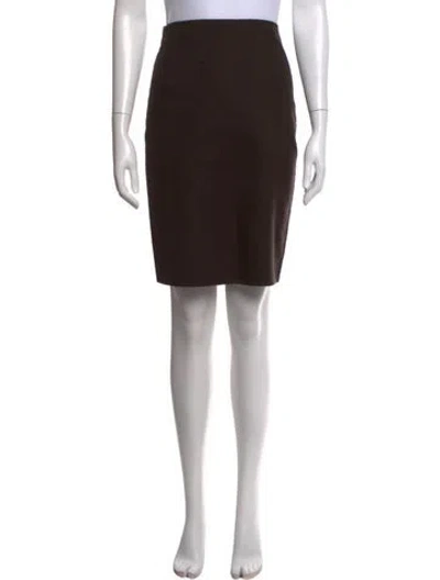 Pre-owned Akris Silk Mini Skirt In Brown