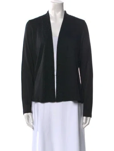 Pre-owned Akris Silk Open Front Sweater In Black