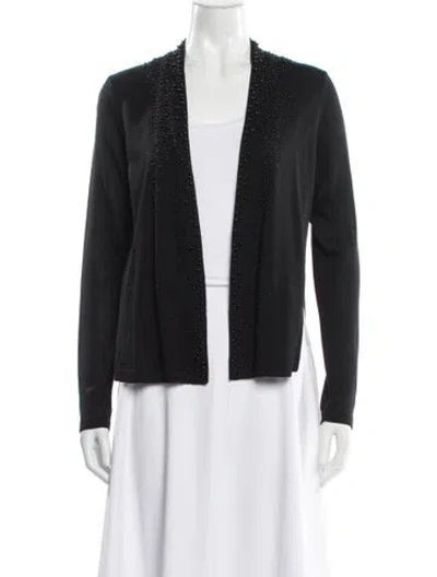 Pre-owned Akris Silk Open Front Sweater In Gray