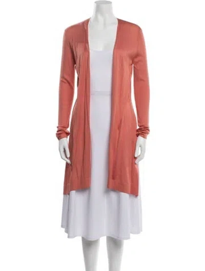 Pre-owned Akris Silk Open Front Sweater In Pink