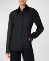 Akris Stretch Silk Georgette Blouse In Black