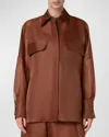 AKRIS SILK ORGANZA OVERSIZED BLOUSE