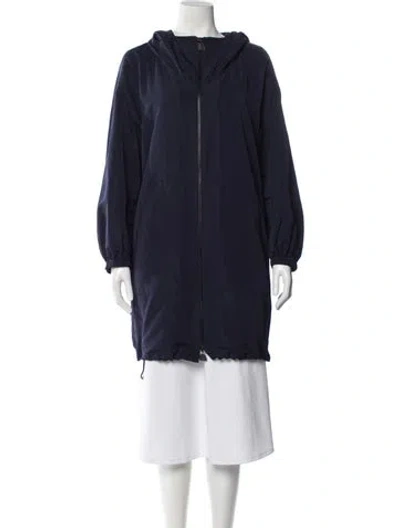 Pre-owned Akris Silk Parka In Blue