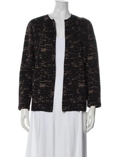 Pre-owned Akris Silk Patterned Jacket In Black