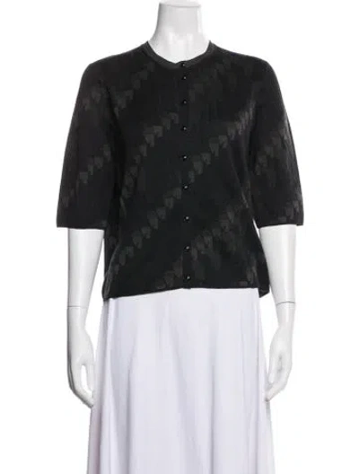 Pre-owned Akris Silk Patterned Jacket In Black