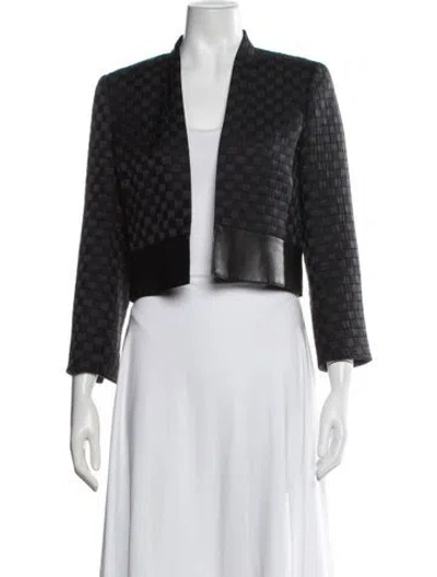 Pre-owned Akris Silk Patterned Jacket In Black