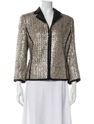 Pre-owned Akris Silk Patterned Jacket In Neutral