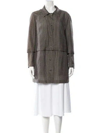 Pre-owned Akris Silk Patterned Jacket In Neutral