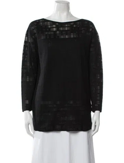 Pre-owned Akris Silk Patterned Sweater In Black