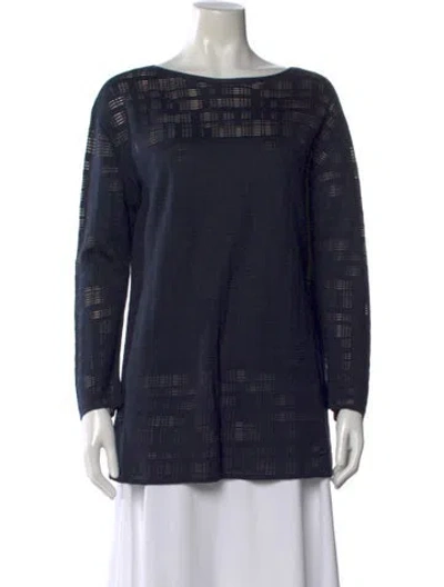 Pre-owned Akris Silk Patterned Sweater In Blue
