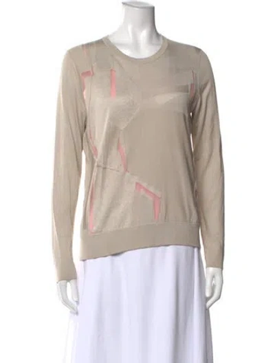 Pre-owned Akris Silk Patterned Sweater In Neutral