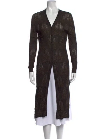 Pre-owned Akris Silk Patterned Sweater In Neutrals