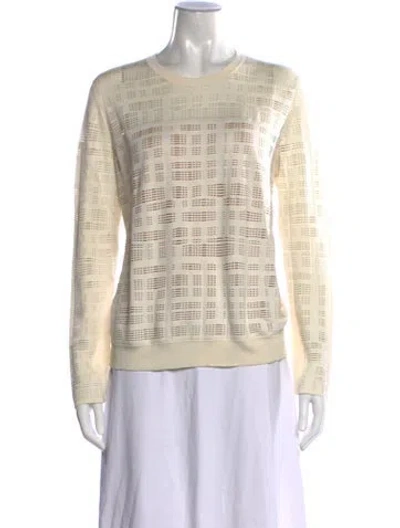 Pre-owned Akris Silk Patterned Sweater In Neutrals
