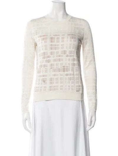 Pre-owned Akris Silk Patterned Top In Blue