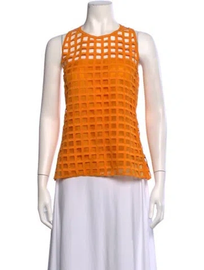 Pre-owned Akris Silk Patterned Top In Orange