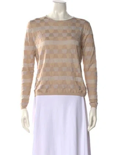 Pre-owned Akris Silk Plaid Print Sweatshirt In Brown