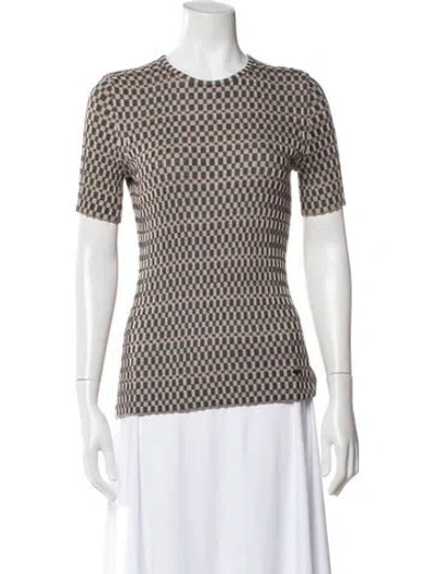 Pre-owned Akris Silk Plaid Print Top In Multi