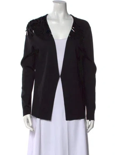 Pre-owned Akris Silk Plunge Neckline Sweater In Black