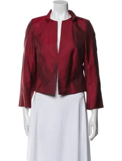 Pre-owned Akris Silk Printed Jacket In Red