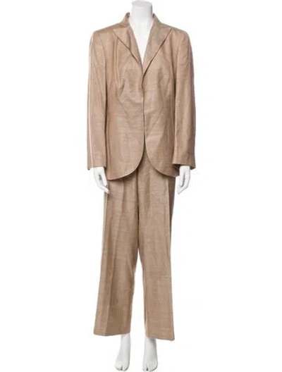 Pre-owned Akris Silk Printed Pantsuit In Neutral