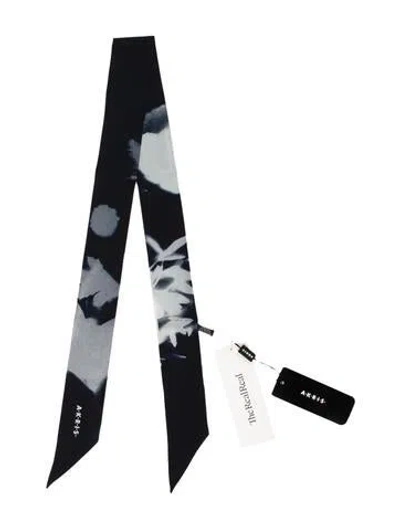 Pre-owned Akris Silk Printed Scarf In Black