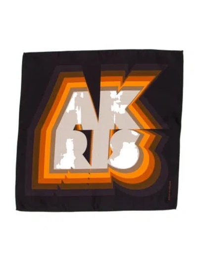 Pre-owned Akris Silk Printed Scarf In Neutral