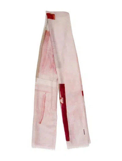 Pre-owned Akris Silk Printed Scarf In Pink