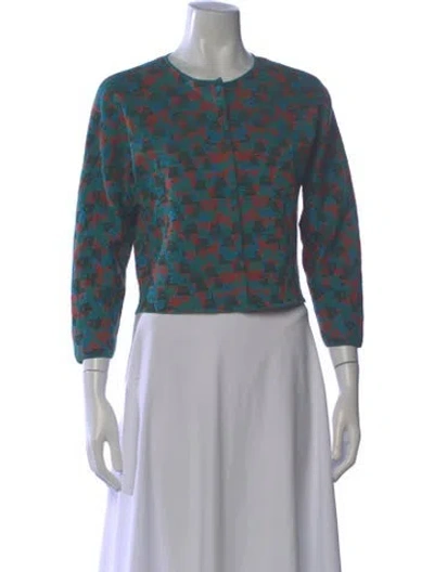 Pre-owned Akris Silk Printed Sweater In Blue