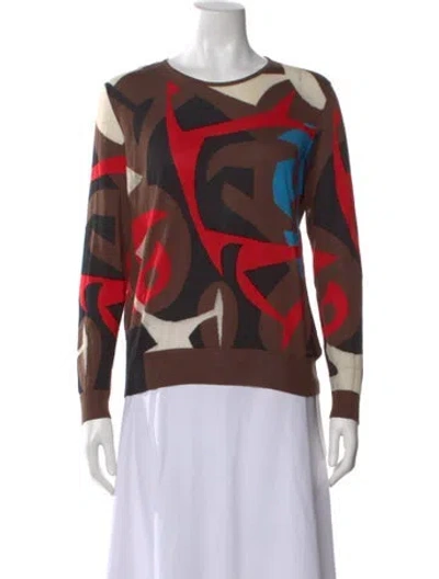 Pre-owned Akris Silk Printed Sweater In Multi
