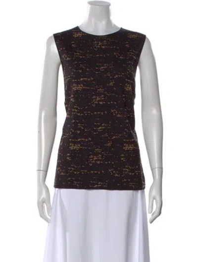Pre-owned Akris Silk Printed Top In Black