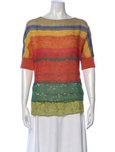 Pre-owned Akris Silk Printed Top In Neutral