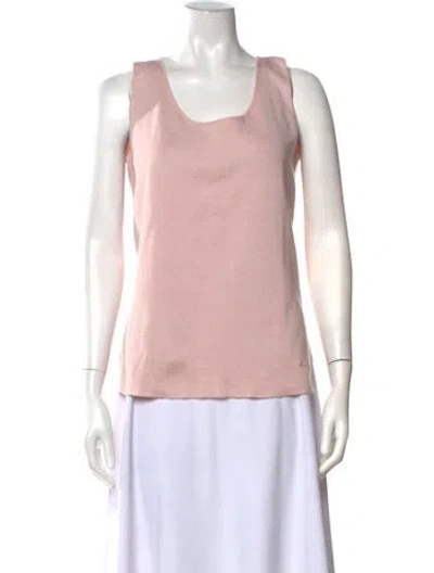 Pre-owned Akris Silk Scoop Neck Sweater In Pink