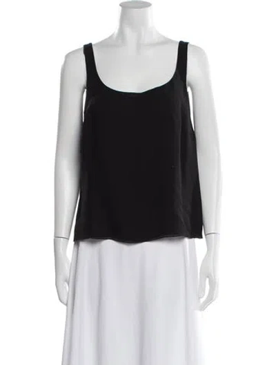 Pre-owned Akris Silk Scoop Neck Top In Black