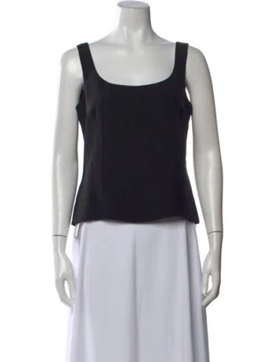 Pre-owned Akris Silk Scoop Neck Top In Black