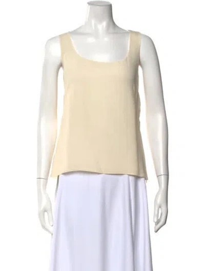 Pre-owned Akris Silk Scoop Neck Top In Gray