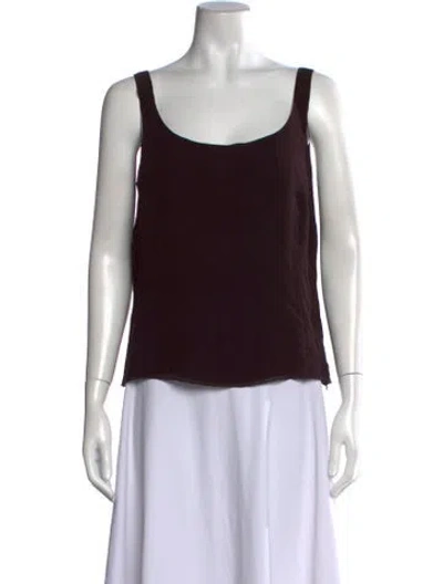 Pre-owned Akris Silk Scoop Neck Top In Purple