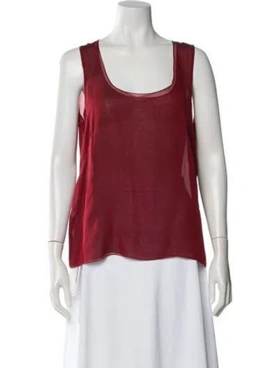 Pre-owned Akris Silk Scoop Neck Top In Red