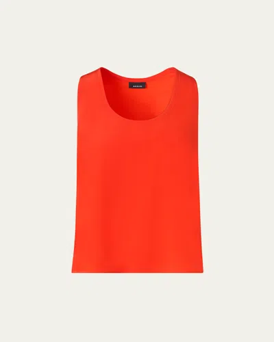 Akris Silk Scoop-neck Tank Top In Red