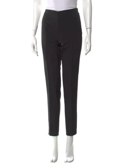 Pre-owned Akris Silk Skinny Leg Pants In Black