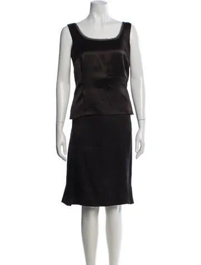 Pre-owned Akris Silk Skirt Set In Neutrals