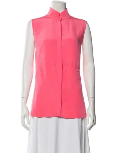 Pre-owned Akris Silk Sleeveless Blouse In Pink