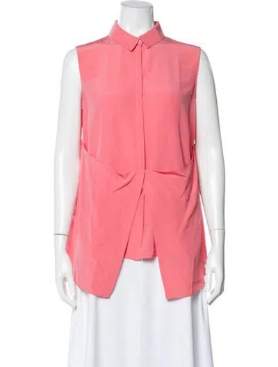 Pre-owned Akris Silk Sleeveless Blouse In Pink