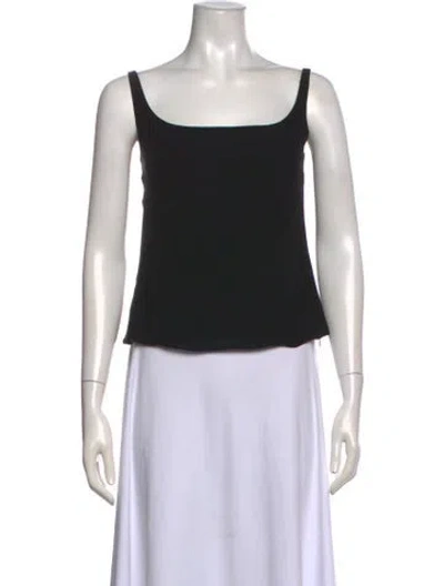 Pre-owned Akris Silk Square Neckline Top In Black