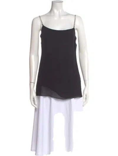Pre-owned Akris Silk Square Neckline Top In Black